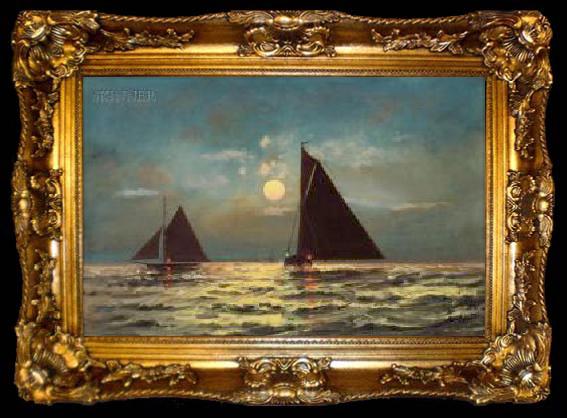 framed  Charles S. Dorion moonlight, ta009-2